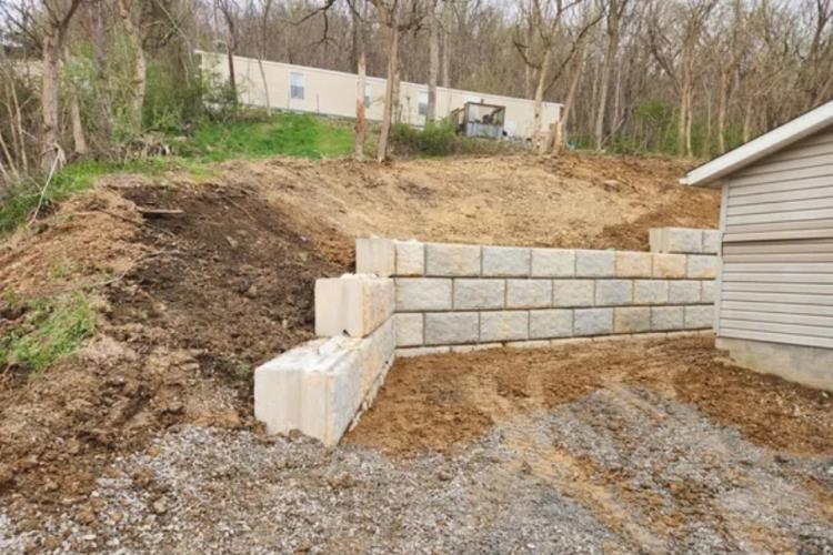 Retaining Wall progress by Naternicola's Masonry